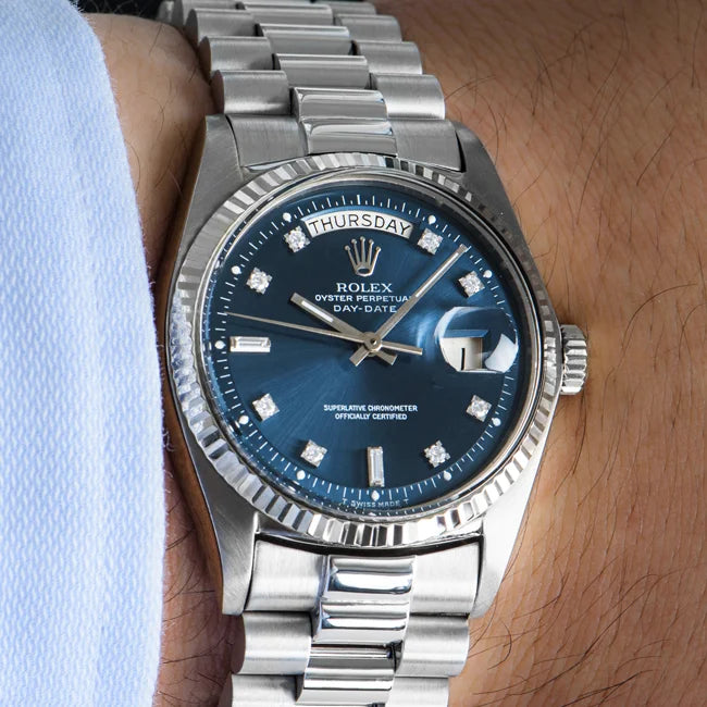 ROLEX DAY-DATE VINTAGE 36mm BLUE DIAMOND