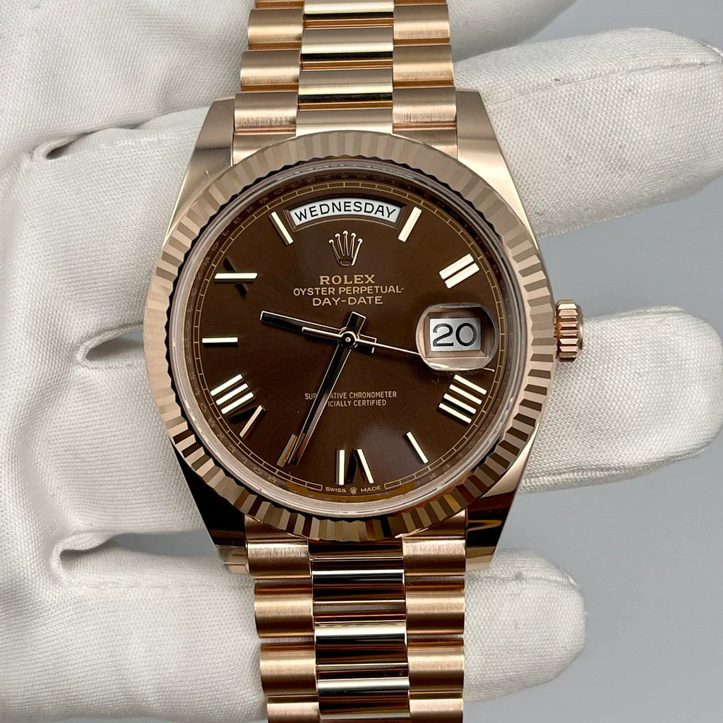 Rolex Day-Date Rose Gold Chocolate Dial 41mm