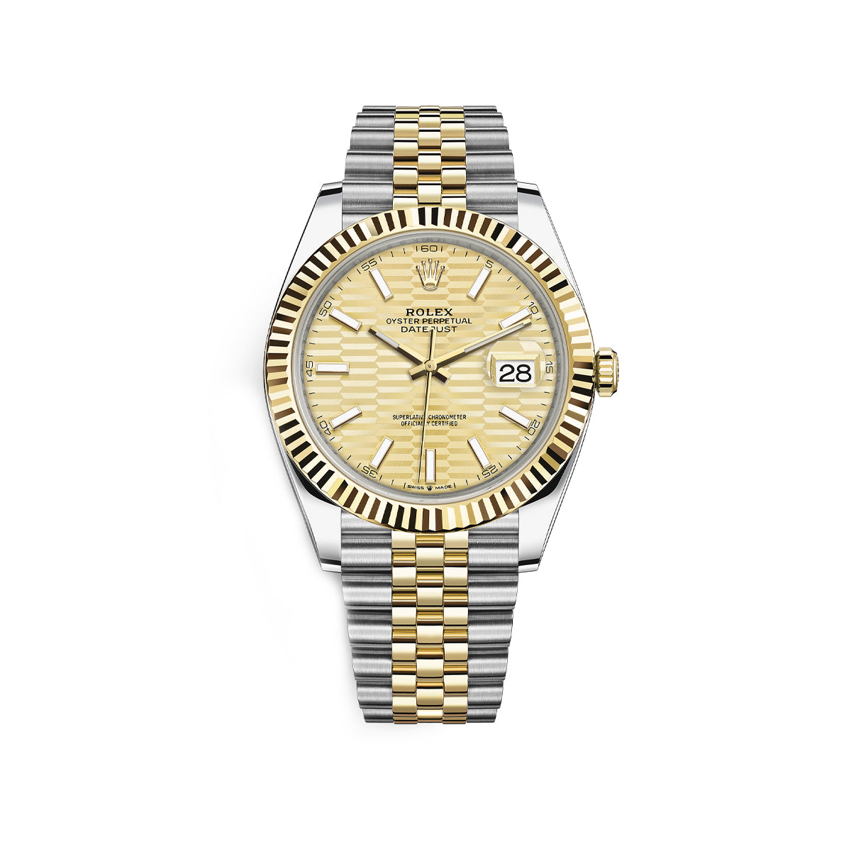 Datejust 41mm Champagne Fluted Motif Index Dial Jubilee