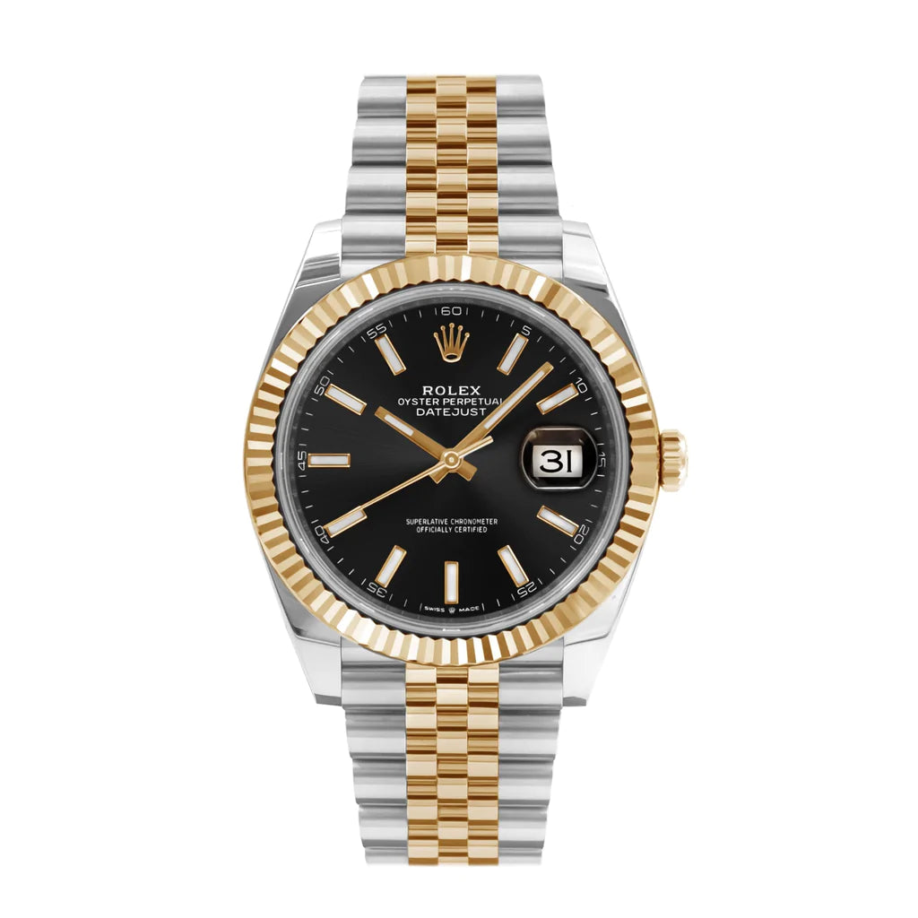 Rolex Datejust II Two Tone Black Stick Dial Jubilee 36mm