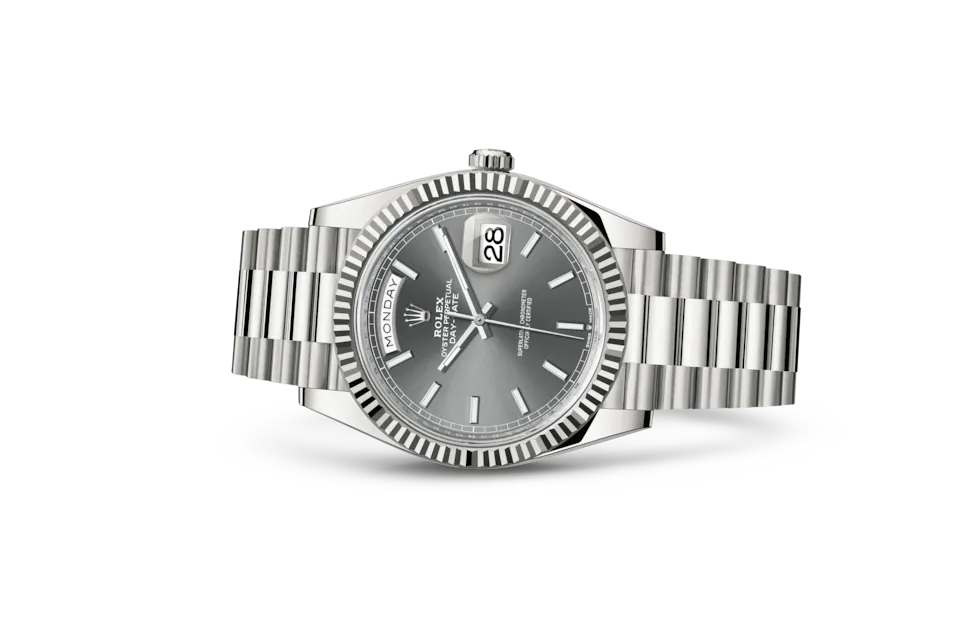 DAY-DATE 40 mm stainless steel grey dial