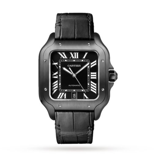 Cartier Santos de Cartier Men Automatic Black Rubber Watch