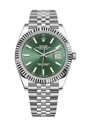 Datejust 41 Steel & White Gold 126334 Mint Green Index Jubilee